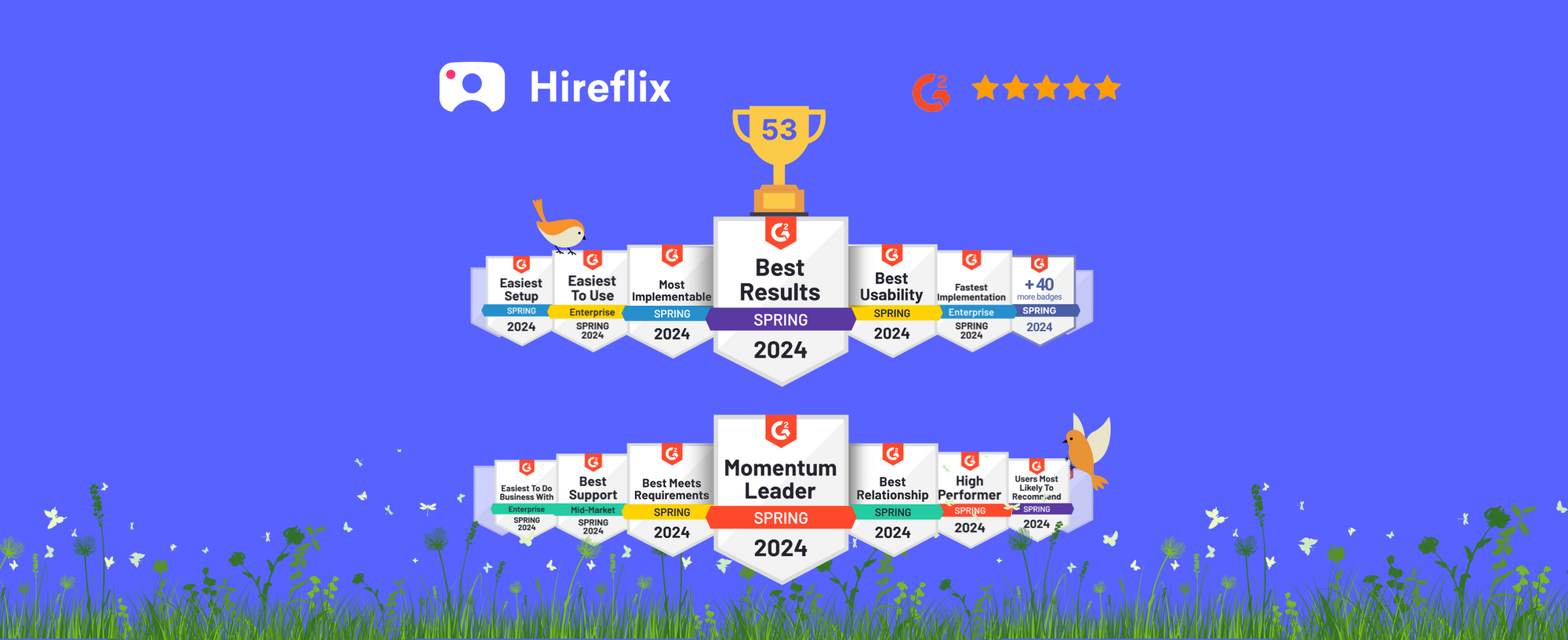 Hireflix Celebrates 53 Awards in G2 Spring 2024 Report